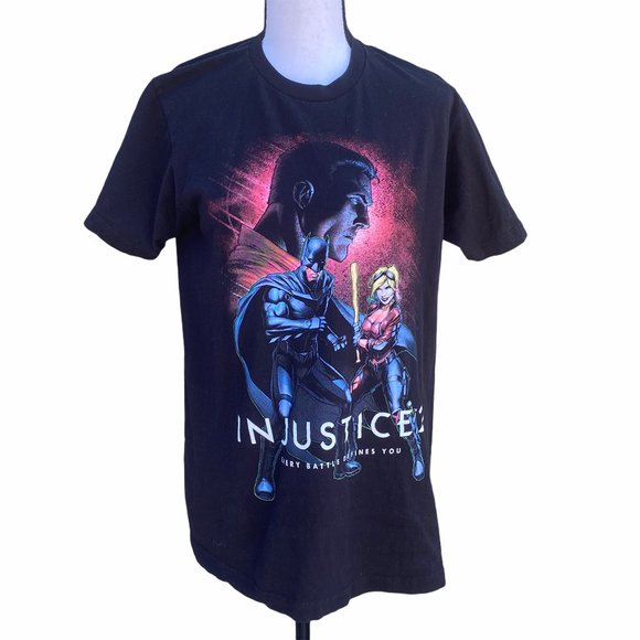 T-shirt Injustice 2 Batman Superman - Taille L, Noir, 100% Coton - Occasion Très Bon état